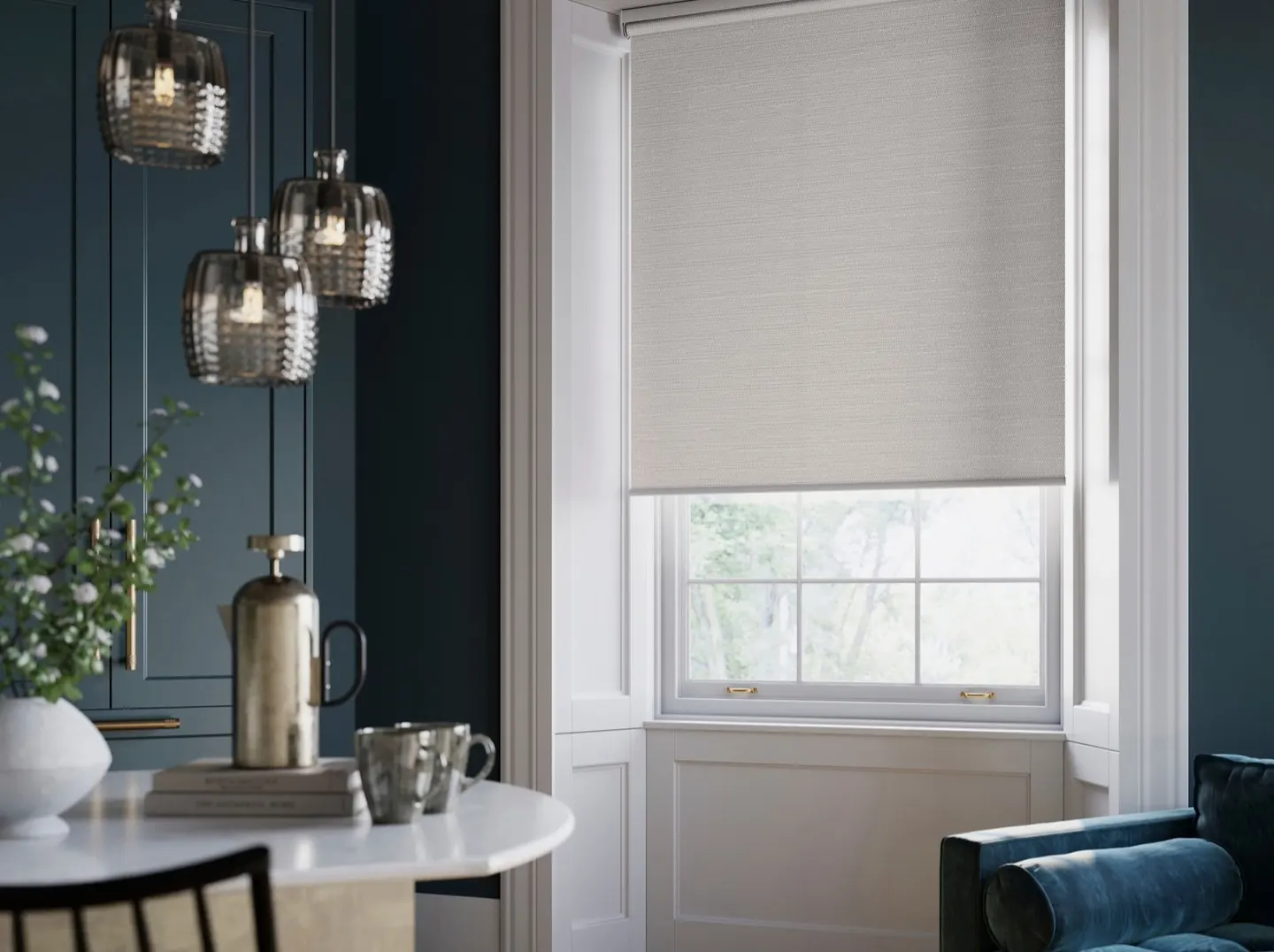Roller blind fitted at a window – Selly Oak Blinds