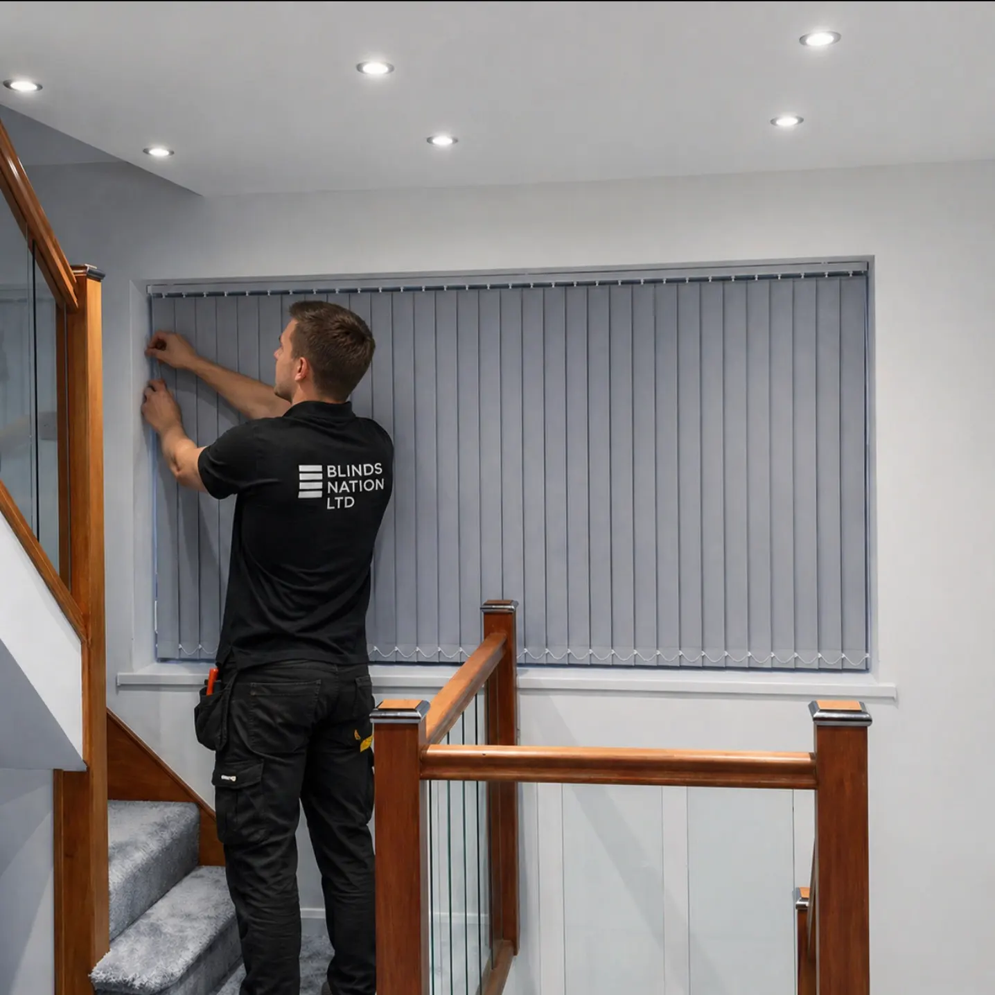 Vertical blinds on a wide window – Selly Oak Blinds